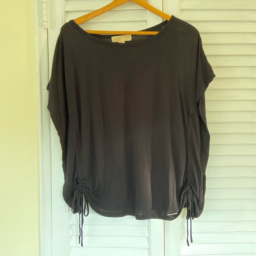 {Michael Kors} Black Drawstring Shirt - Medium - Picture 2 of 6